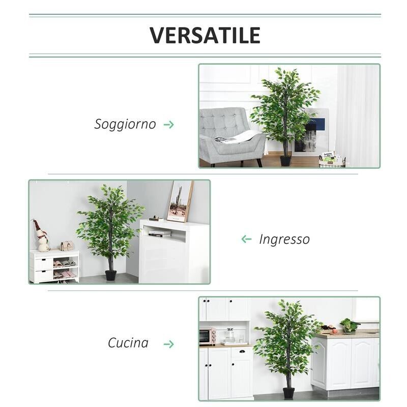 ALBERO BANIANO ARTIFICIALE PIANTA FINTA INTERNO ED ESTERNO ALTA 145CM