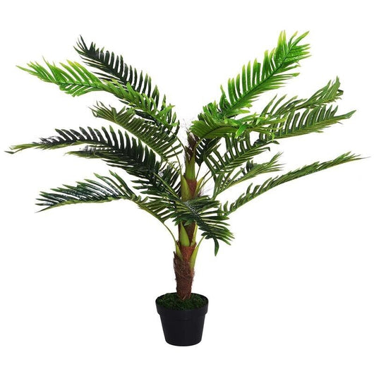PIANTA ARTIFICIALE PALMA CYCAS ALTA 123CM PER INTERNO ED ESTERNO CON VASO INCLUSO