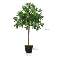 SET DI 2 ALBERI DI ALLORO IN VASO ARTIFICIALI ALTEZZA 90CM PER INTERNI ED ESTERNI
