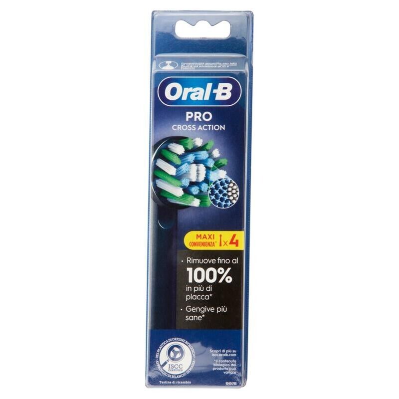 ORAL - B RICARICA SPAZZOLINO ELETTRICO CROSS ACTION COLORE NERO 4PZ