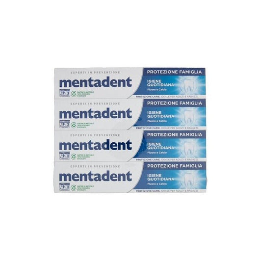 SET 4 MENTADENT DENTIFRICIO IGIENE QUOTIDIANA DA 75ML CON FLUORO E CALCIO