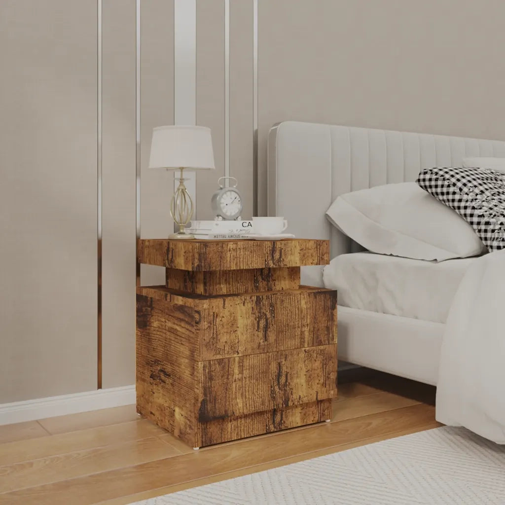 Comodino Rovere Fumo 45x35x52 cm in Legno Multistrato 326857