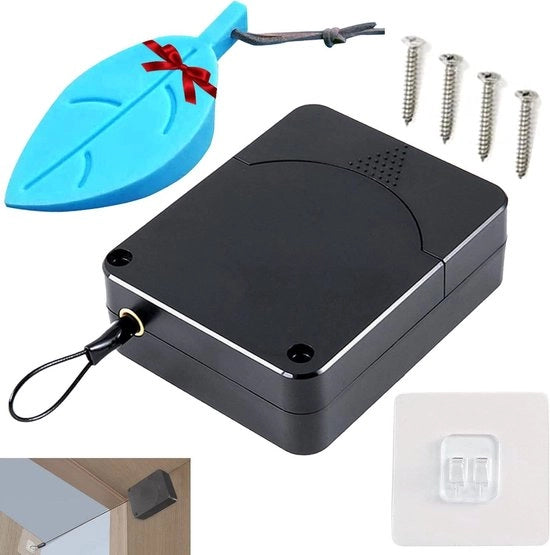 Deurdranger automatica senza perforazione per porte leggere con molla di arresto - 15 m di corda di trazione - 800 g di forza di trazione - chiusura automatica - ideale per ufficio, casa e porte esterne - inclusa 1 molla di arresto.