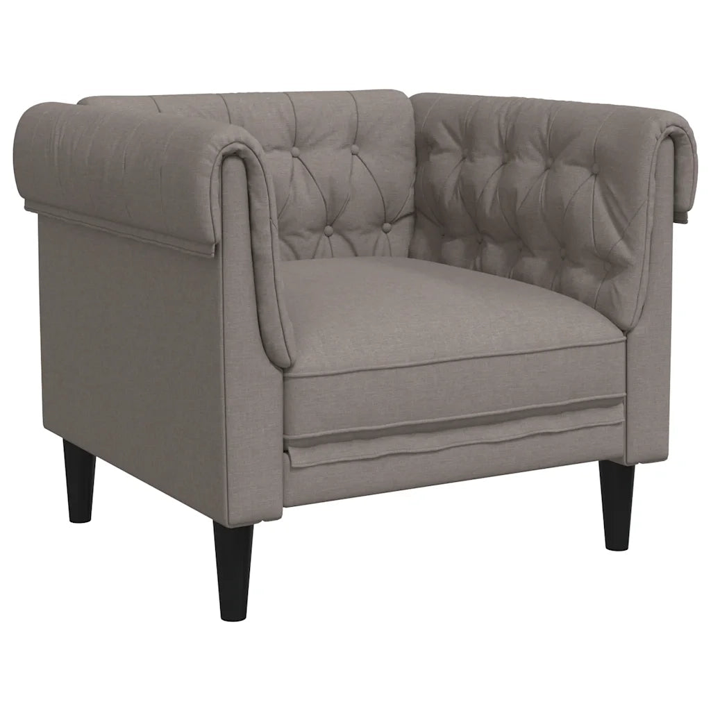 Divano Sedia-Poltrona Chesterfield Tortora in Tessuto