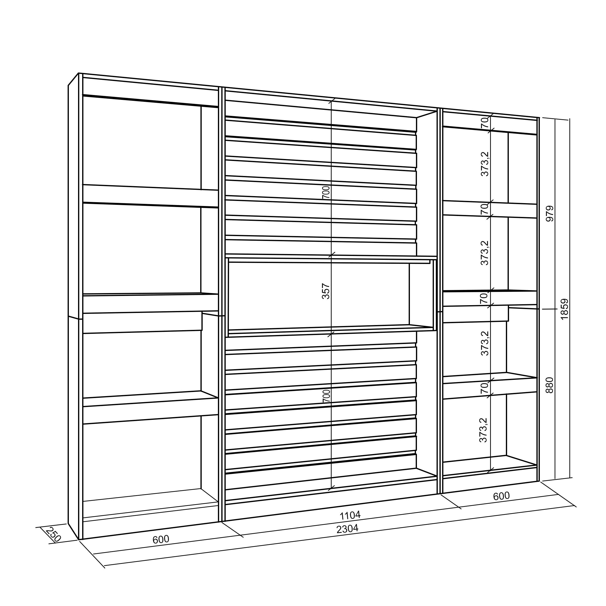 Libreria scaffale, 230x25x186cm, Soggiorno, Ufficio, Per libri, colore Rovere e nero RF2423
