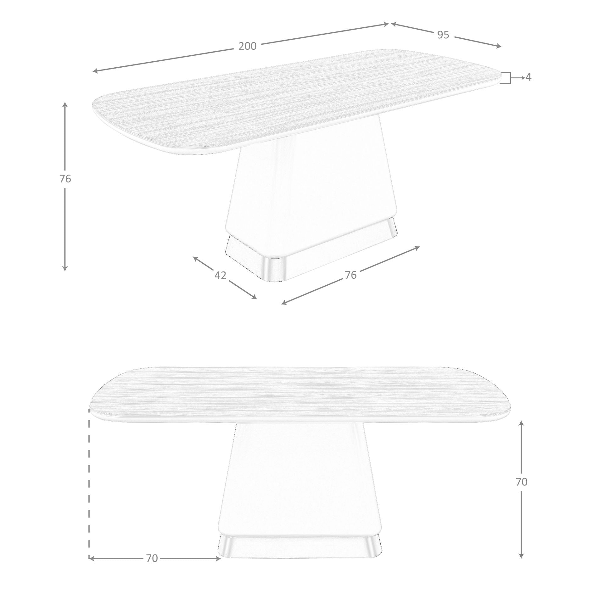 Tavolo da pranzo rettangolare in legno di noce e beige
