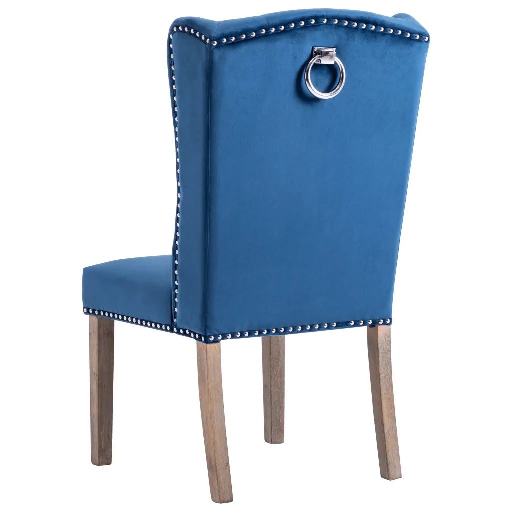 Sedie da Pranzo 2 pz Blu in Velluto cod mxl 29103