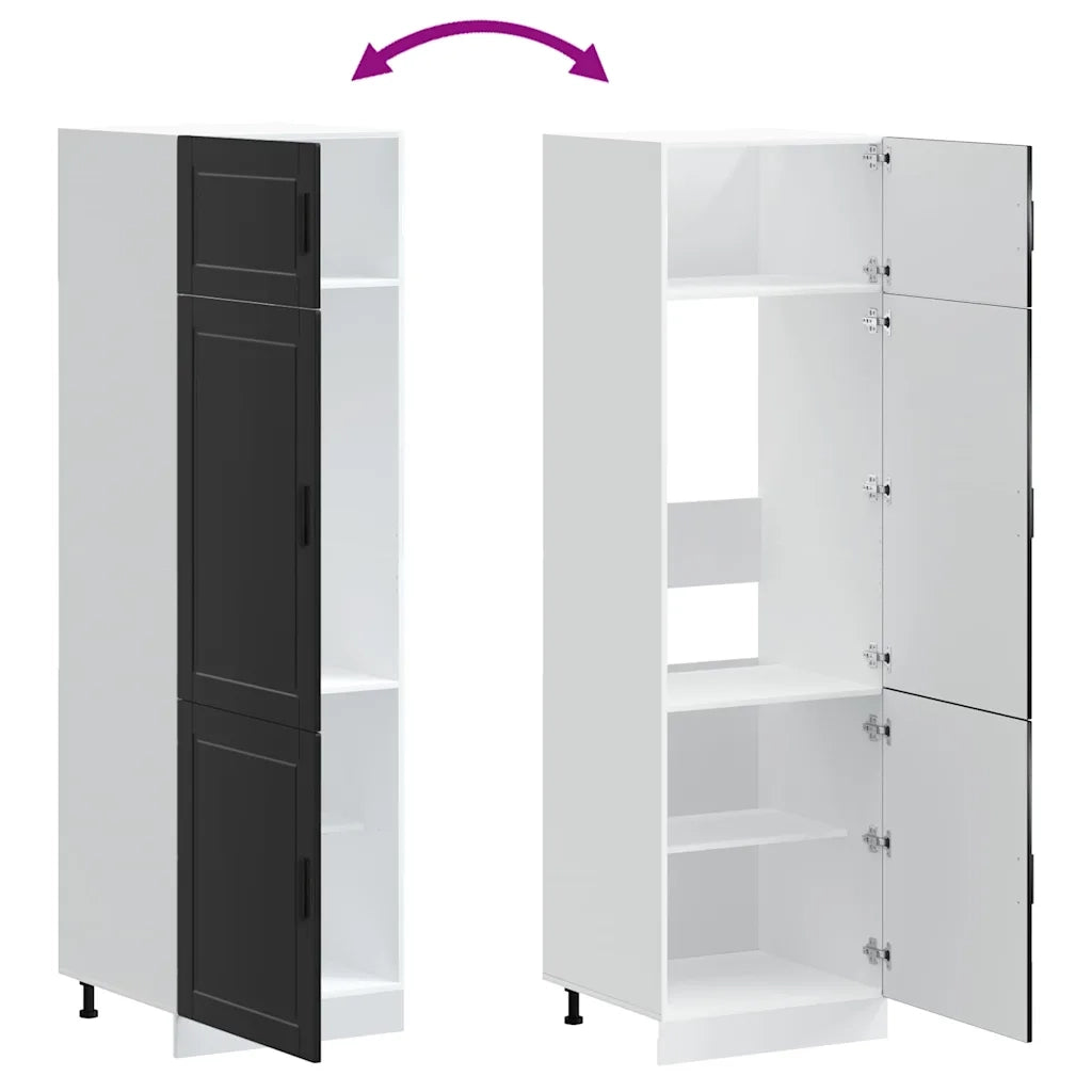 Armadio da Cucina Porto Nero in Legno Multistrato