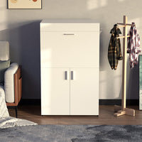 Mobile Asse da Stiro a Scomparsa Salvaspazio Richiudibile Bianco 55x38x90.5 cm