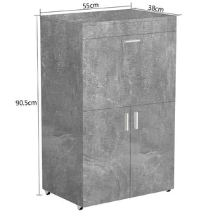 Mobile Asse da Stiro a Scomparsa Salvaspazio Richiudibile Cemento 55x38x90.5 cm