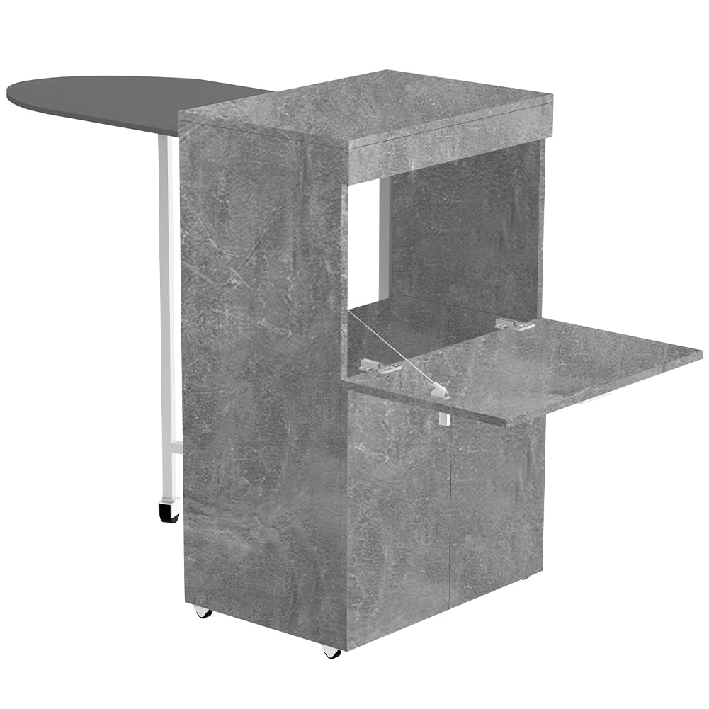 Mobile Asse da Stiro a Scomparsa Salvaspazio Richiudibile Cemento 55x38x90.5 cm