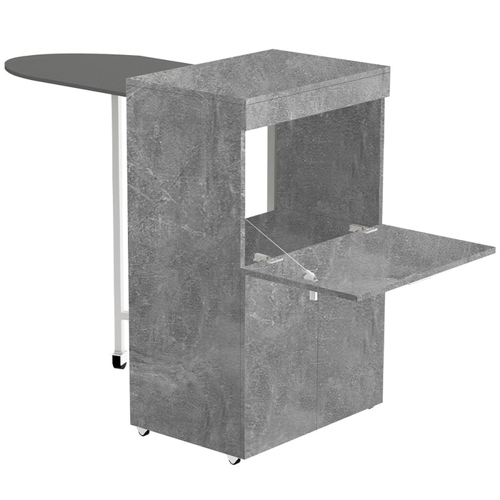 Mobile Asse da Stiro a Scomparsa Salvaspazio Richiudibile Cemento 55x38x90.5 cm