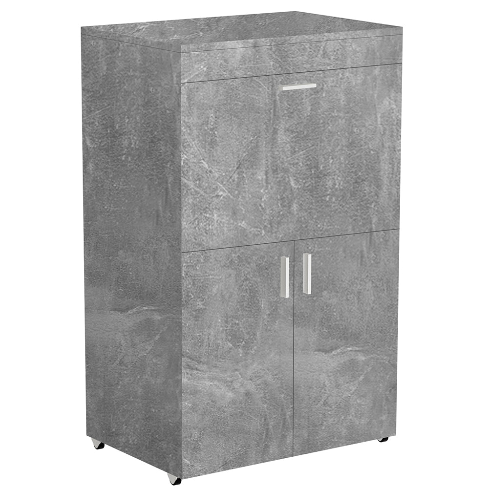 Mobile Asse da Stiro a Scomparsa Salvaspazio Richiudibile Cemento 55x38x90.5 cm