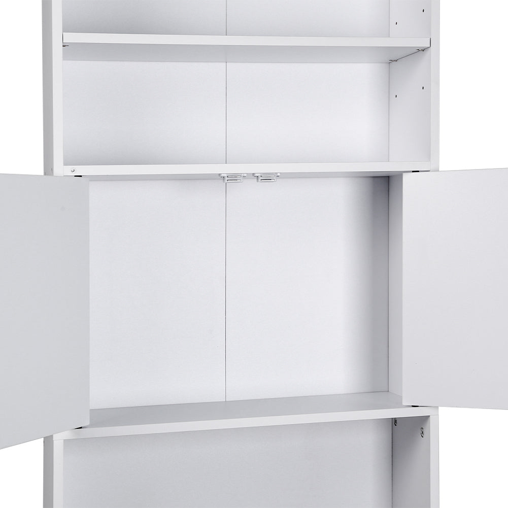 Mobile per Lavatrice Mobiletto da Bagno Armadio 2 Ante e 2 Ripiani 63x20x185cm