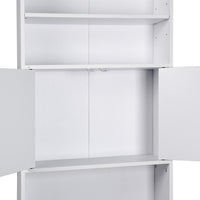 Mobile per Lavatrice Mobiletto da Bagno Armadio 2 Ante e 2 Ripiani 63x20x185cm