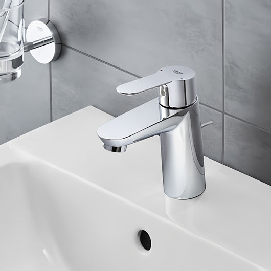 GROHE BauEdge Miscelatore Monocomando per Lavabo, Ottone Cromato, Leva Metallica
