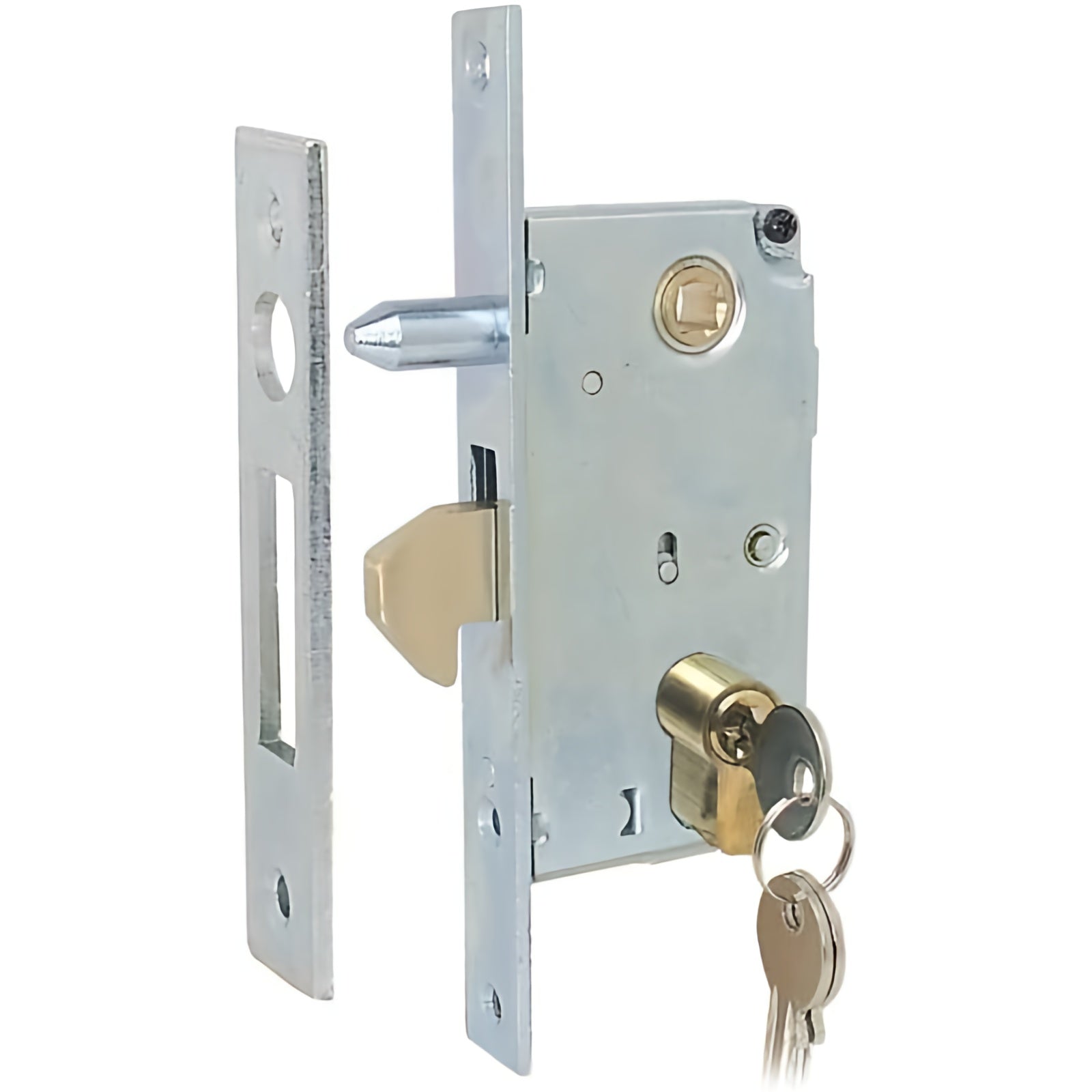 SERRATURA A INFILARE A GANCIO CON PERNO PER CANCELLO SCORREVOLE MM.40 A.447/PB