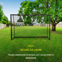 Porta da Calcio per Allenamento da Esterno Rete Rivestita Antiurto 240x160x85 cm