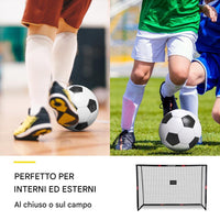 Porta da Calcio per Allenamento da Esterno Rete Rivestita Antiurto 240x160x85 cm
