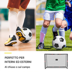 Porta da Calcio per Allenamento da Esterno Rete Rivestita Antiurto 240x160x85 cm