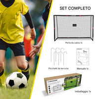 Porta da Calcio per Allenamento da Esterno Rete Rivestita Antiurto 240x160x85 cm