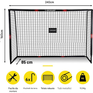 Porta da Calcio per Allenamento da Esterno Rete Rivestita Antiurto 240x160x85 cm
