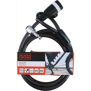 BLACK+DECKER Lucchetto a Cavo per Bicicletta Moto e Scooter Lunghezza 240 cm