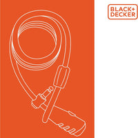 BLACK+DECKER Lucchetto a Cavo per Bicicletta Moto e Scooter Lunghezza 240 cm