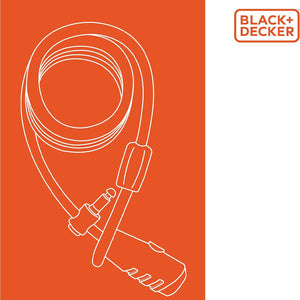 BLACK+DECKER Lucchetto a Cavo per Bicicletta Moto e Scooter Lunghezza 240 cm