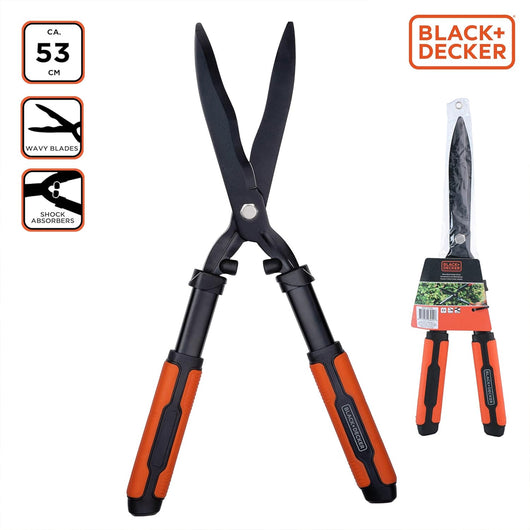 BLACK+DECKER Tagliasiepi Lame in Acciaio seghettato per Giardino Potatura 53 cm