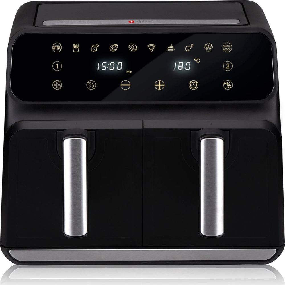 Double Air Fryer Friggitrice Aria Calda 8 L  Display Digitale 1700W Sync Finish