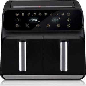 Double Air Fryer Friggitrice Aria Calda 8 L  Display Digitale 1700W Sync Finish