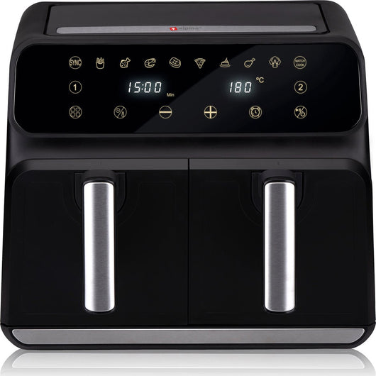 Double Air Fryer Friggitrice Aria Calda 8 L  Display Digitale 1700W Sync Finish