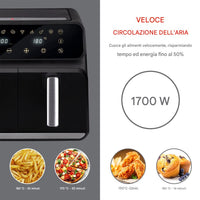 Double Air Fryer Friggitrice Aria Calda 8 L  Display Digitale 1700W Sync Finish