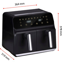 Double Air Fryer Friggitrice Aria Calda 8 L  Display Digitale 1700W Sync Finish