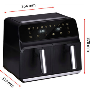 Double Air Fryer Friggitrice Aria Calda 8 L  Display Digitale 1700W Sync Finish