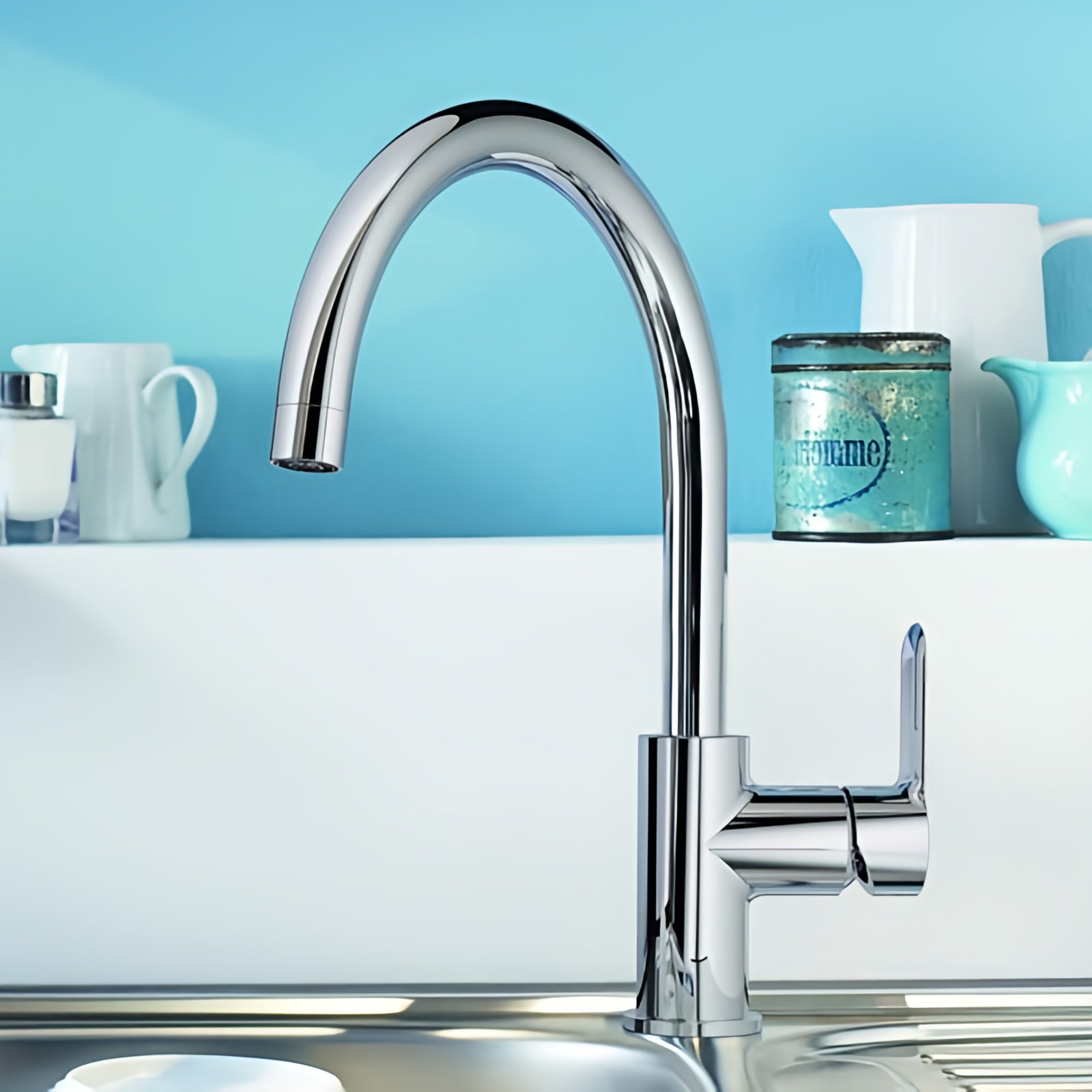 BauEdge Rubinetto Miscelatore monocomando lavello cucina,canna girevole 360°