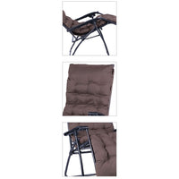 Sdraio Poltrona Giardino Con Cuscino Gravita Zero Pieghevole Acciaio Oxford Braun