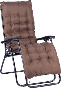 Sdraio Poltrona Giardino Con Cuscino Gravita Zero Pieghevole Acciaio Oxford Braun