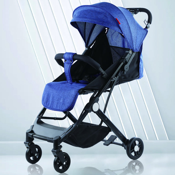 Passeggino Ultraleggero Chiusura Facilitata Salvaspazio Portata 15 kg Blu