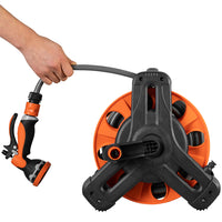Avvolgitubo da Giardino 30mt PVC con Pistola 10 Funzioni e Supporto Parete