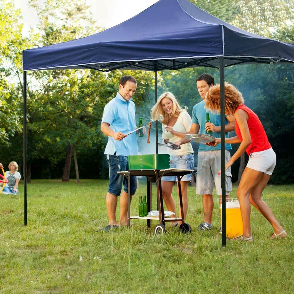 Gazebo 3x3 Pieghevole Impermeabile Richiudibile a Fisarmonica Professionale Blu