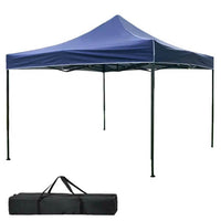 Gazebo 3x3 Pieghevole Impermeabile Richiudibile a Fisarmonica Professionale Blu