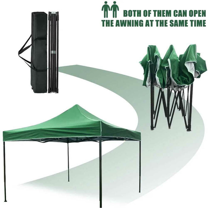 Gazebo 3x3 Pieghevole Impermeabile Richiudibile a Fisarmonica Professionale Verde