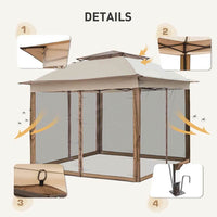 Gazebo da Giardino Pieghevole 3x3 con Zanzariere, Air Vent e Borsa per trasporto