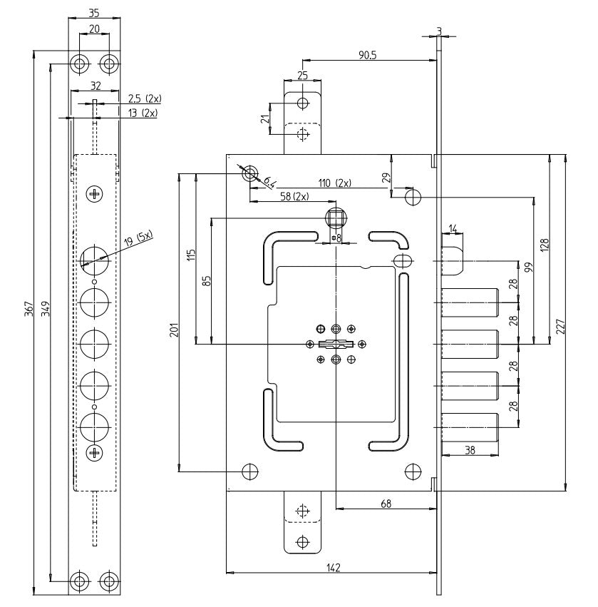 SERRATURA TRIPLICE ANTIFURTO A DOPPIA MAPPA PER PORTE BLINDATE CR ART.2650/28