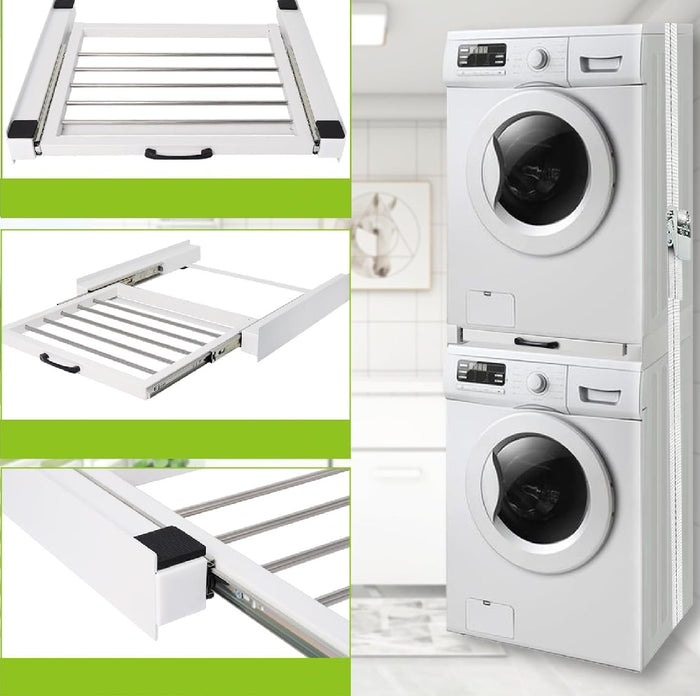 Supporto Universale Lavatrice e Asciugatrice con Stendino Estraibile -100KG