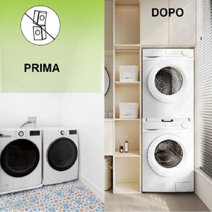 Supporto Universale Lavatrice e Asciugatrice con Stendino Estraibile -100KG