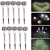 10 x Lampade da Giardino ricarica solare Paletti Solari Moderni LED Luce Bianca
