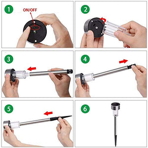 10 x Lampade da Giardino ricarica solare Paletti Solari Moderni LED Luce Bianca